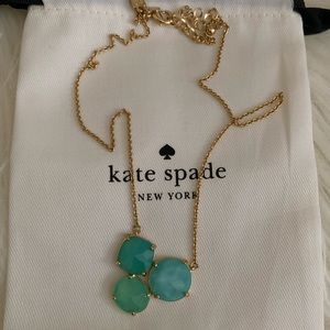 NWOT Kate Spade Blue Crystal  3 Stones Necklace